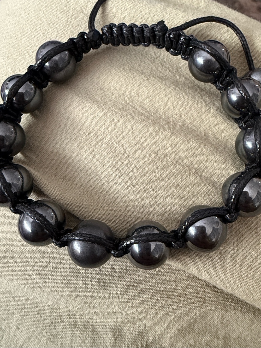 Hematite Bead Adjustable Bracelet Men energy healing bracelet